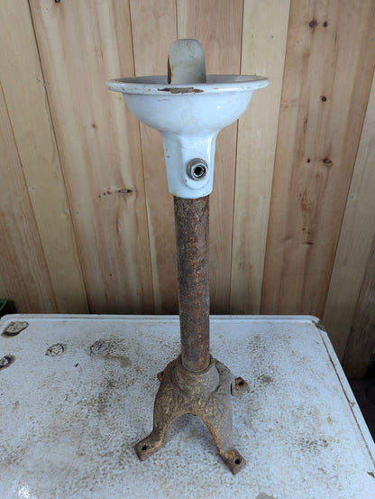 Antique Pedestal Porcelain Drinking Fountain