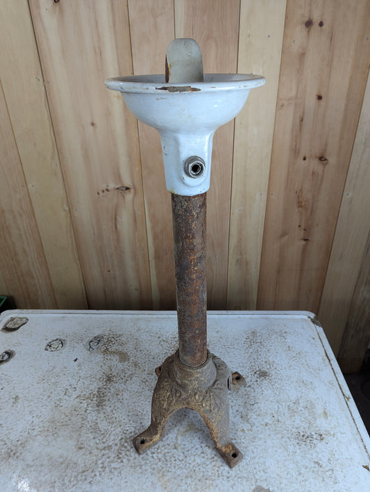 Antique Pedestal Porcelain Drinking Fountain