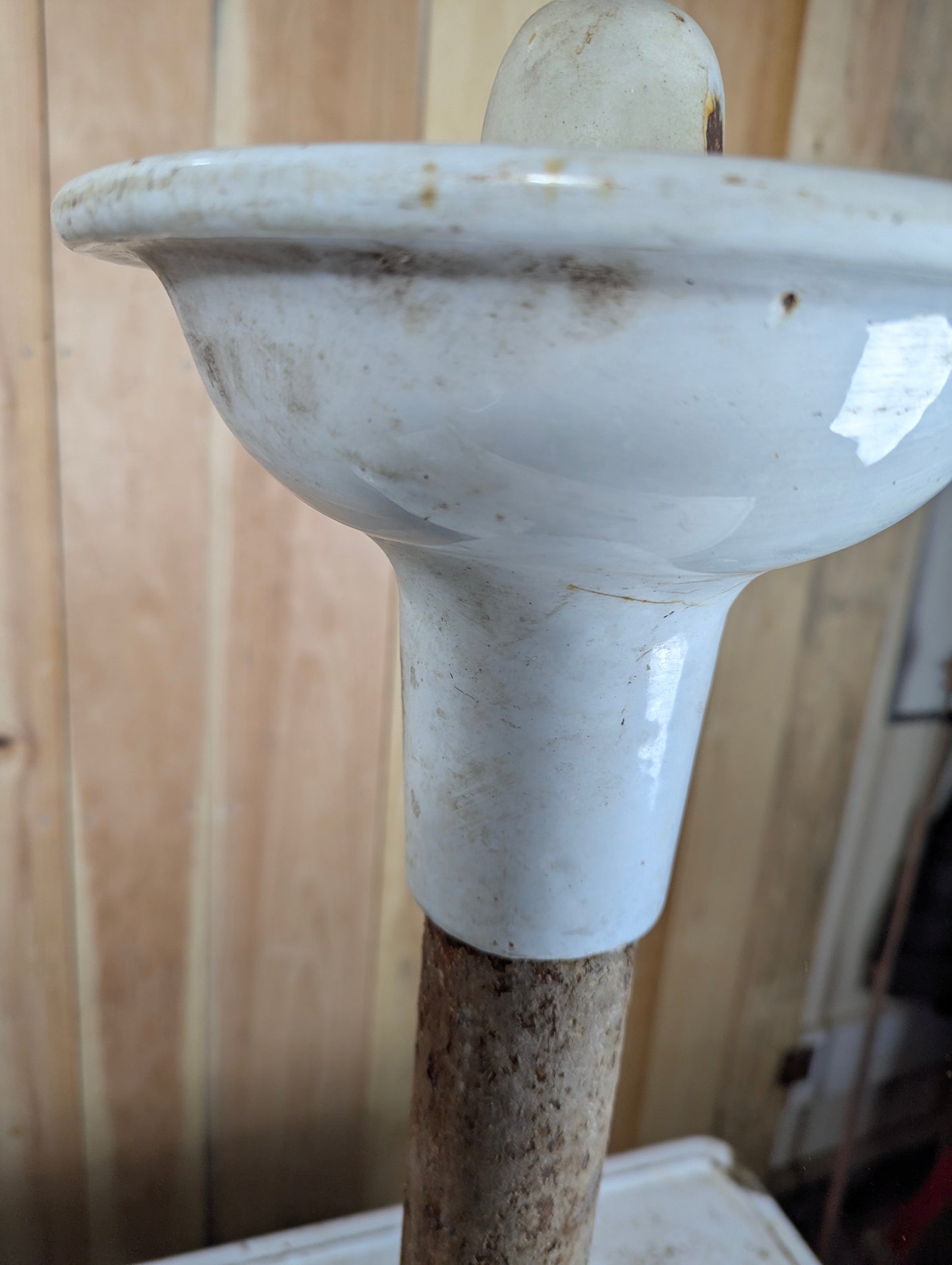 Antique Pedestal Porcelain Drinking Fountain