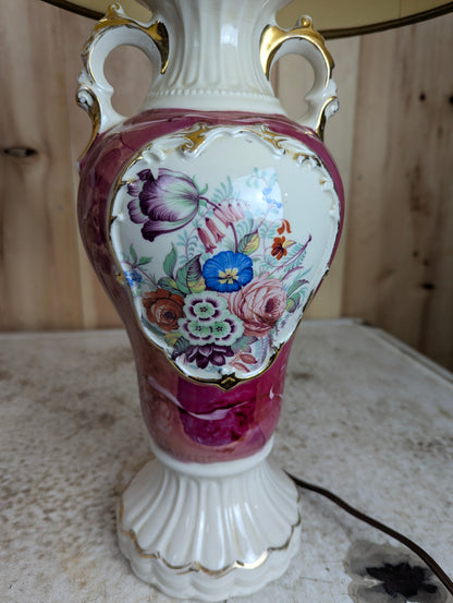 Retro Painted Ceramic Table Lamps with Shades