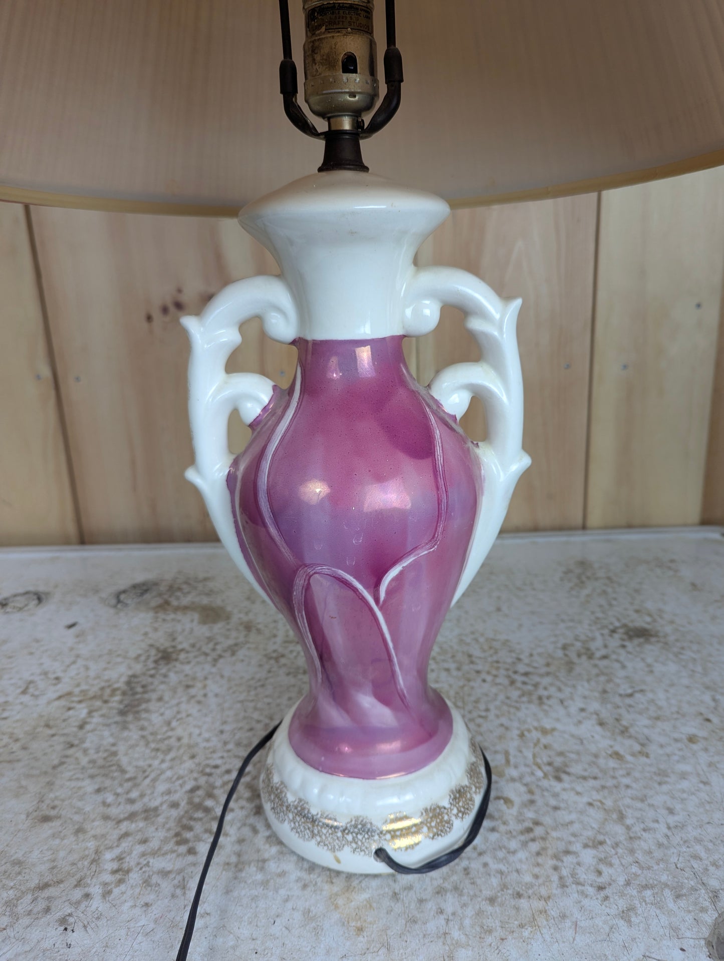 Retro Painted Ceramic Table Lamps with Shades