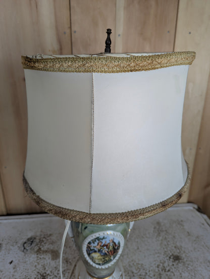 Retro Green Ceramic Table Lamp with Shade