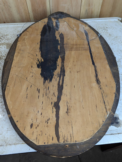 Long Oval Oak Framed Mirror