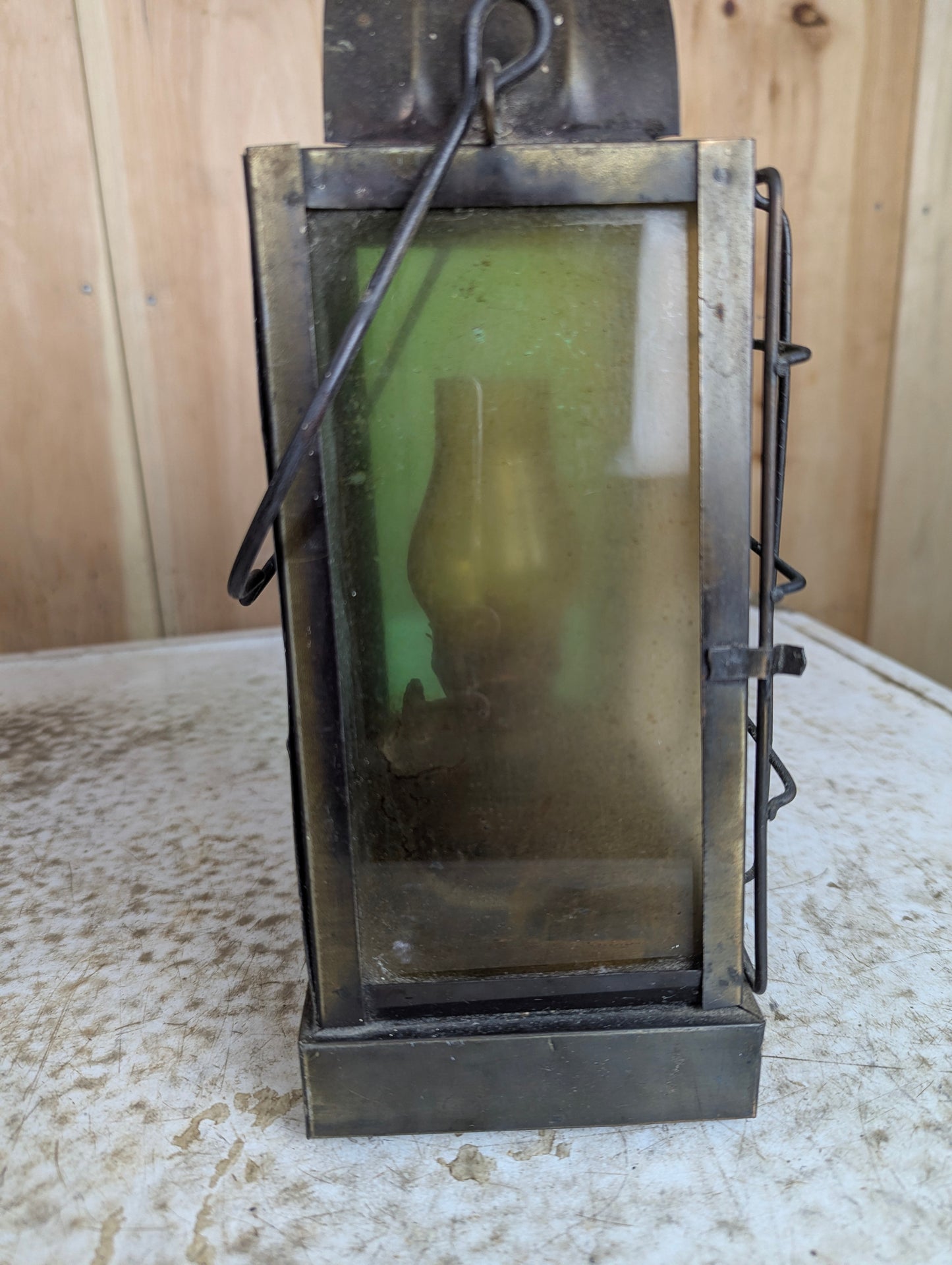 Nautical Style Lamp with Coloured Glass