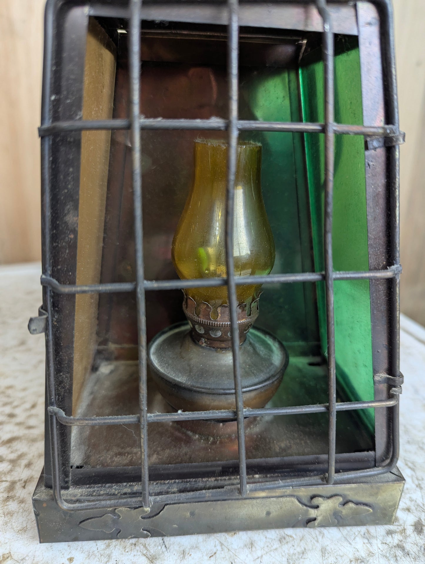 Nautical Style Lamp with Coloured Glass