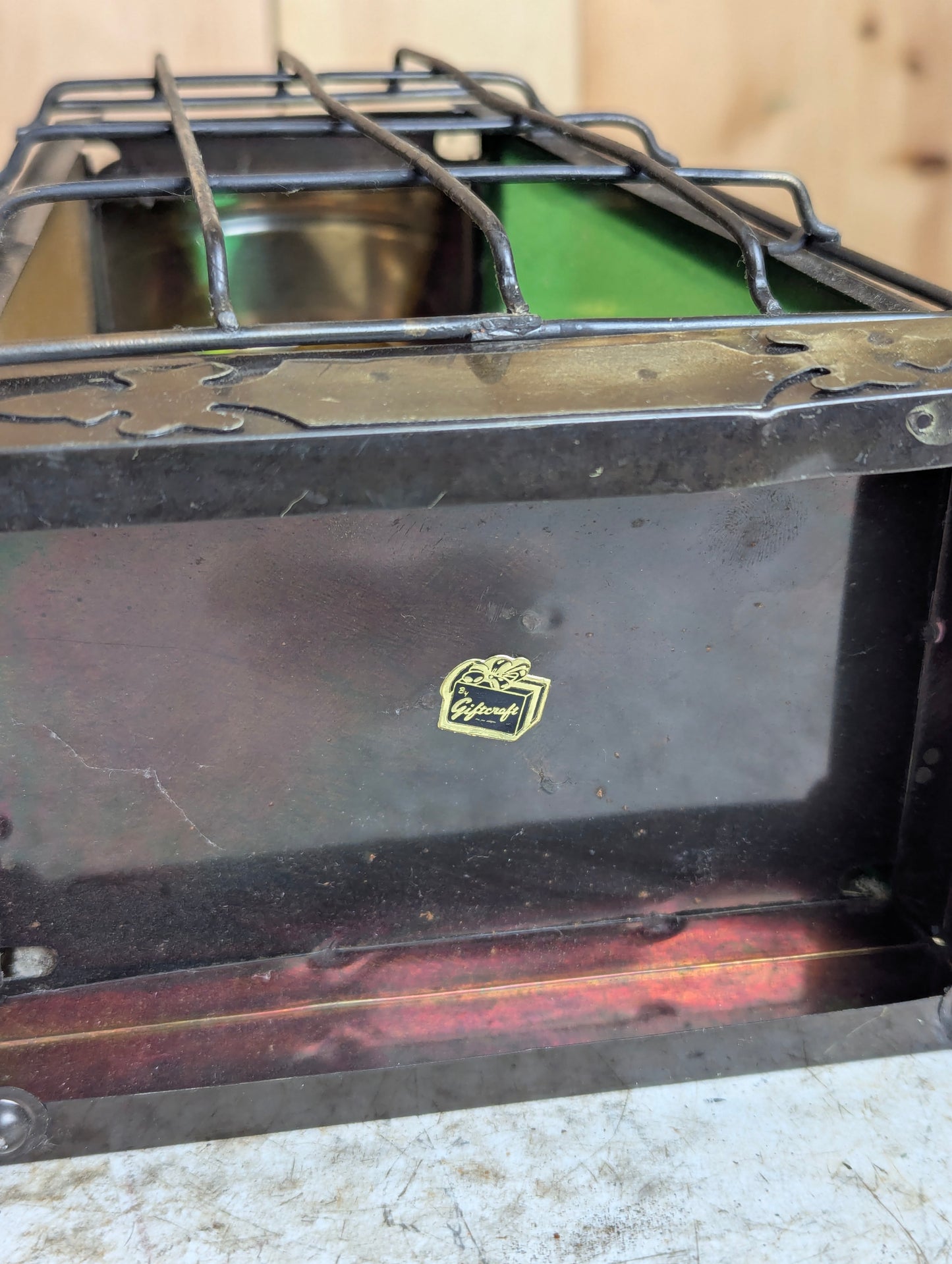 Nautical Style Lamp with Coloured Glass