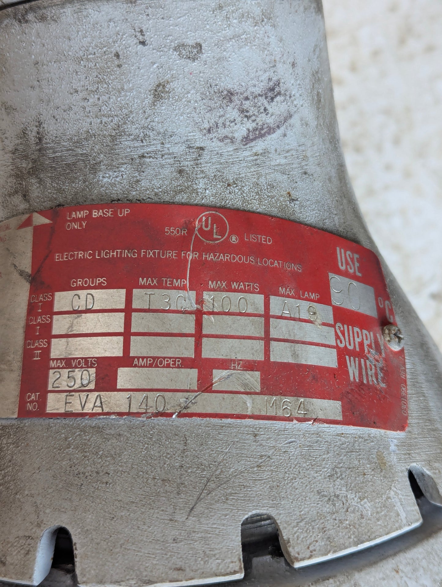 Vintage Industrial Factory Explosion Proof Light Fixture Model #EVA140