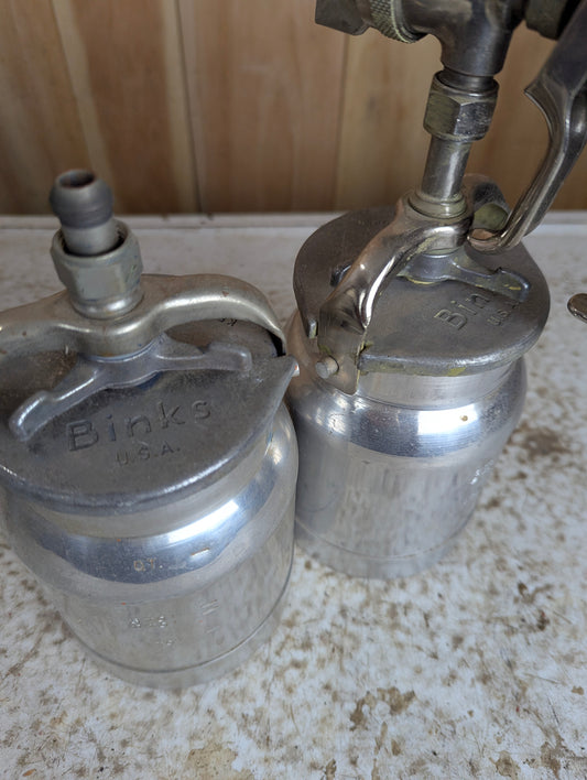 Vintage Binks Model 19 Paint Spray Gun with Extra Can
