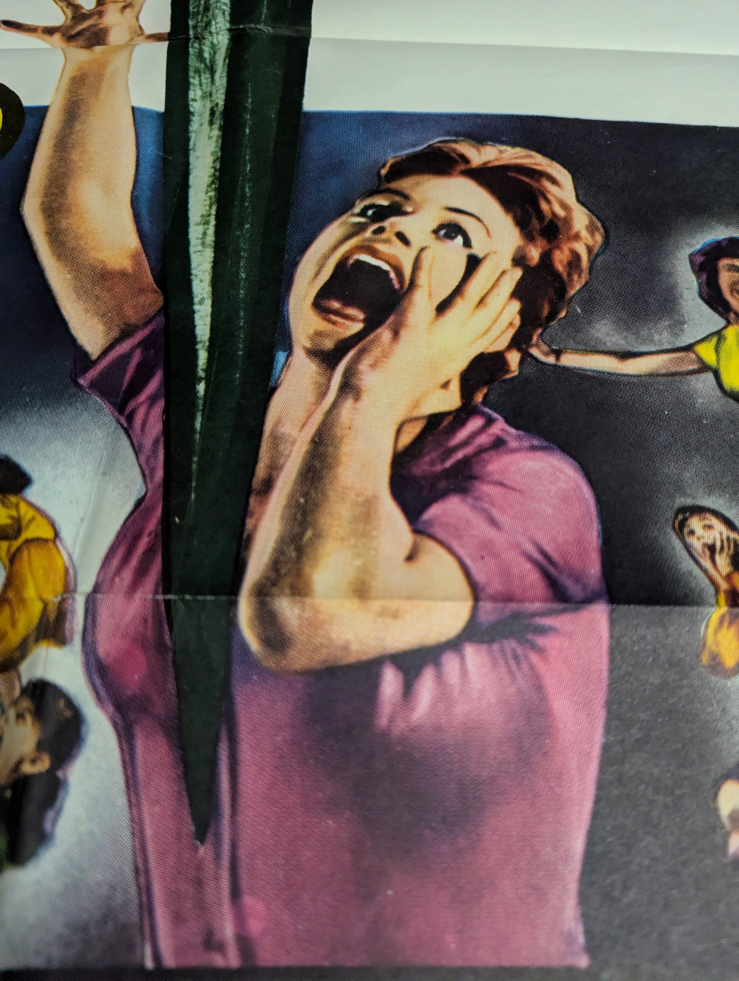 13 Frightened Girls! (1963) Vintage Original Horror Movie Poster one sheet folded