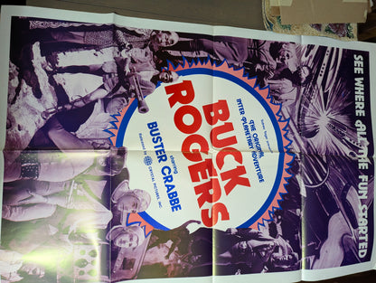 Buck Rogers (1977) Theatrical Re-release Vintage Original Sci-fi Movie Poster