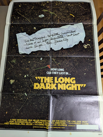 The Long Dark Night / The Pack (1977) Vintage Original Movie Poster one sheet folded