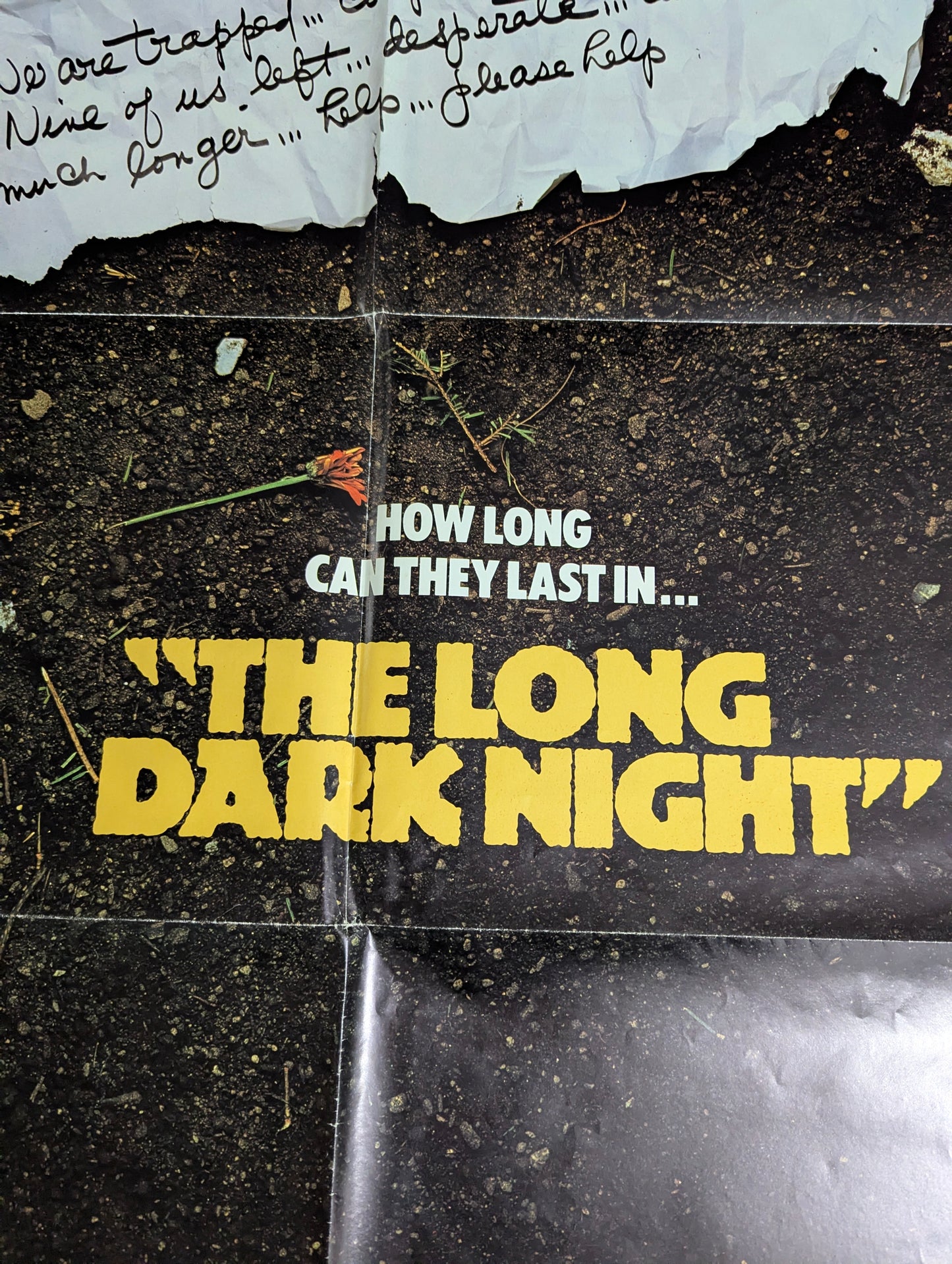 The Long Dark Night / The Pack (1977) Vintage Original Movie Poster one sheet folded