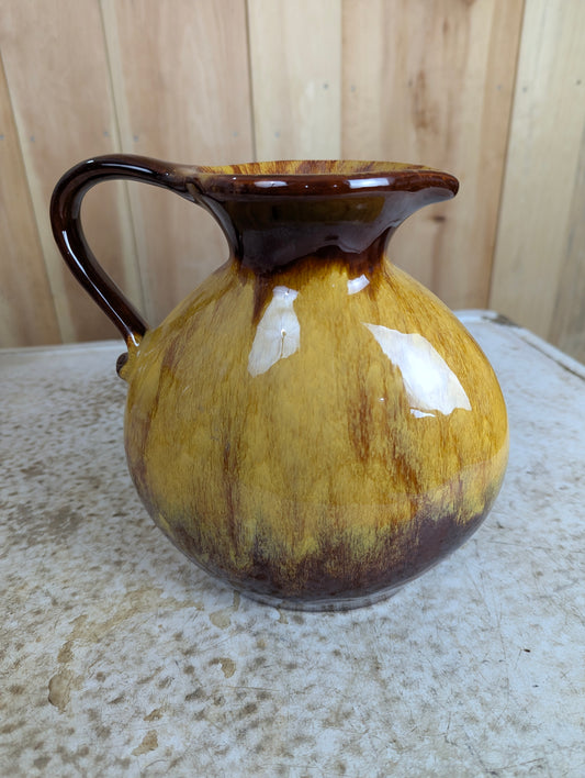 Short Harvest Gold Blue Mountain Pottery Pitcher