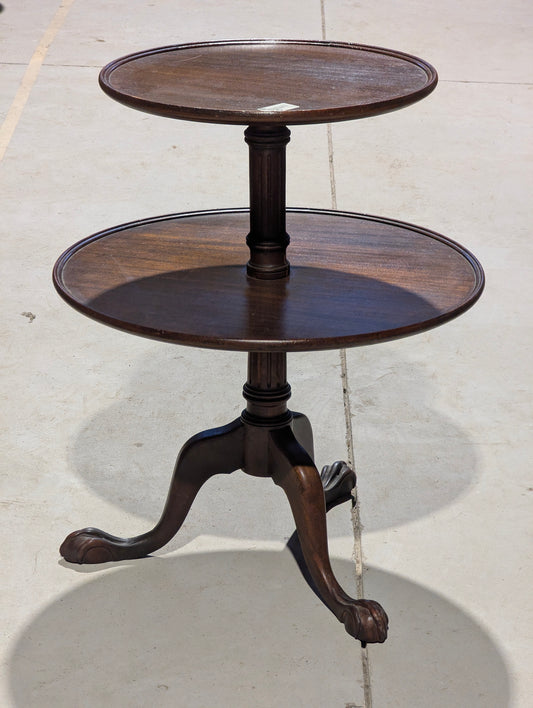 Unique 2-Tiered Wooden End Table