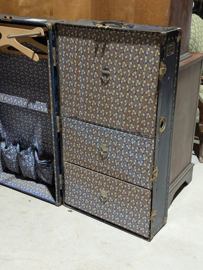 Antique Steamer Wardrobe Overland Trunk