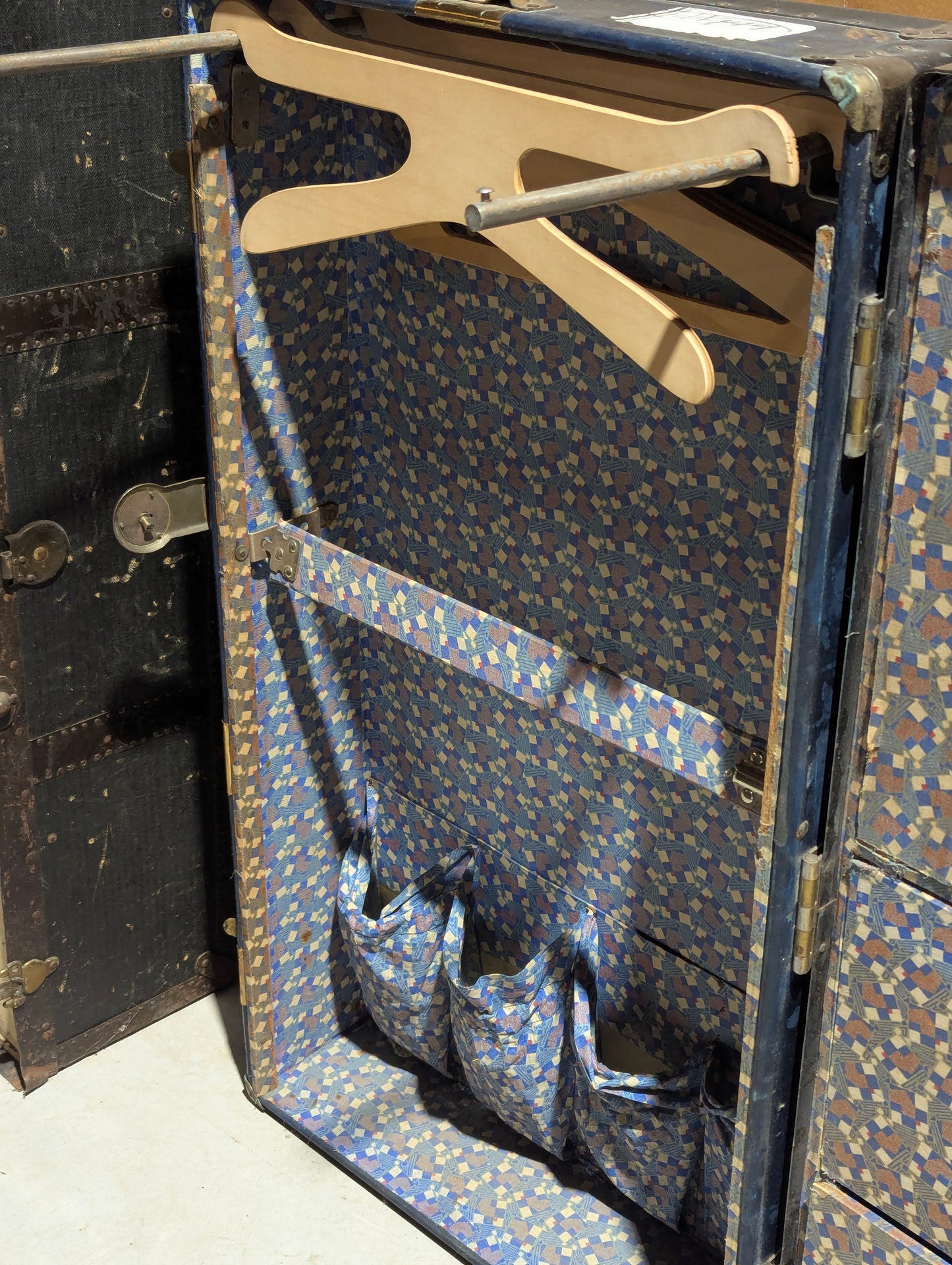 Antique Steamer Wardrobe Overland Trunk