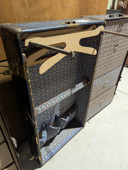 Antique Steamer Wardrobe Overland Trunk