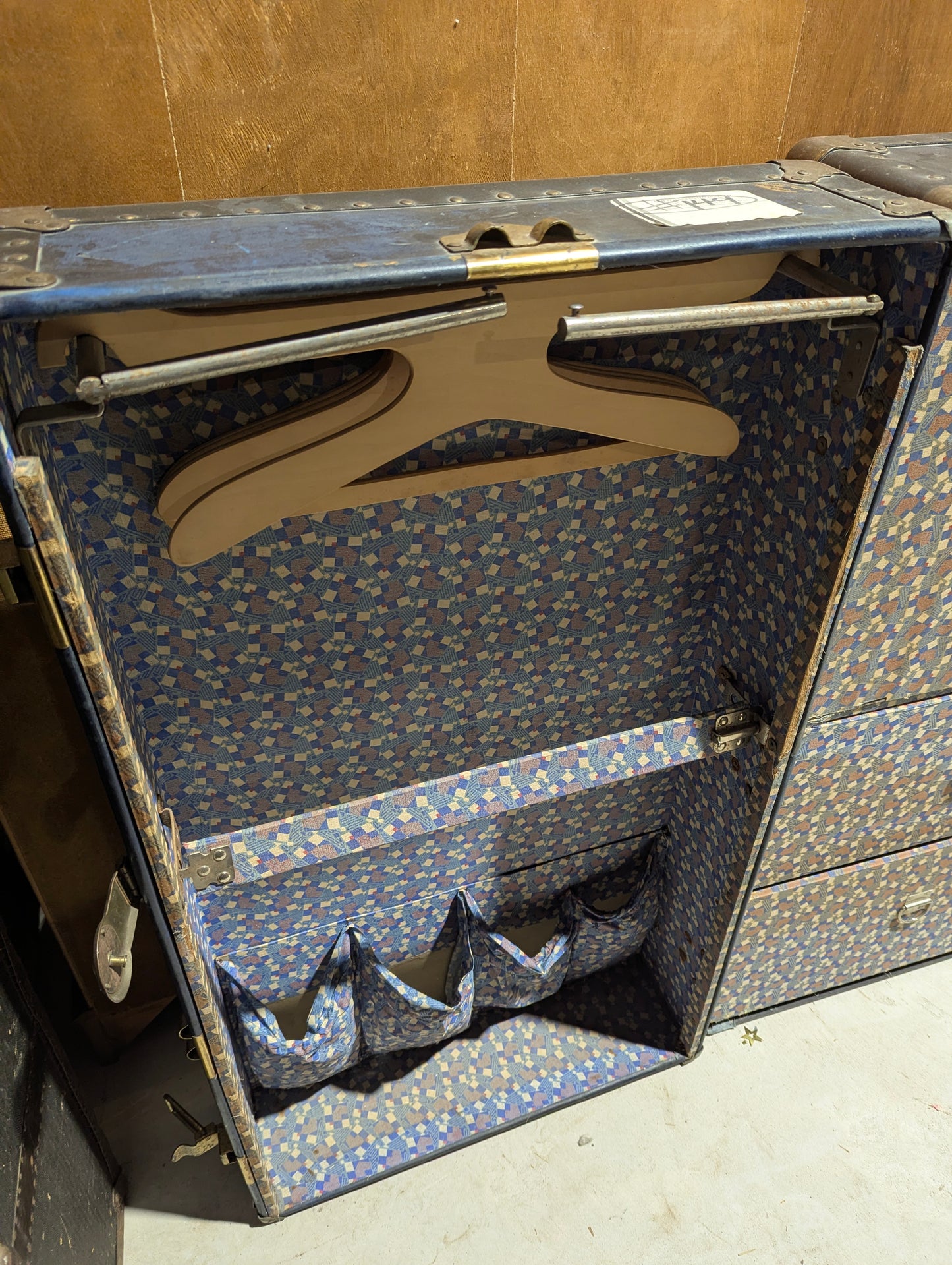 Antique Steamer Wardrobe Overland Trunk