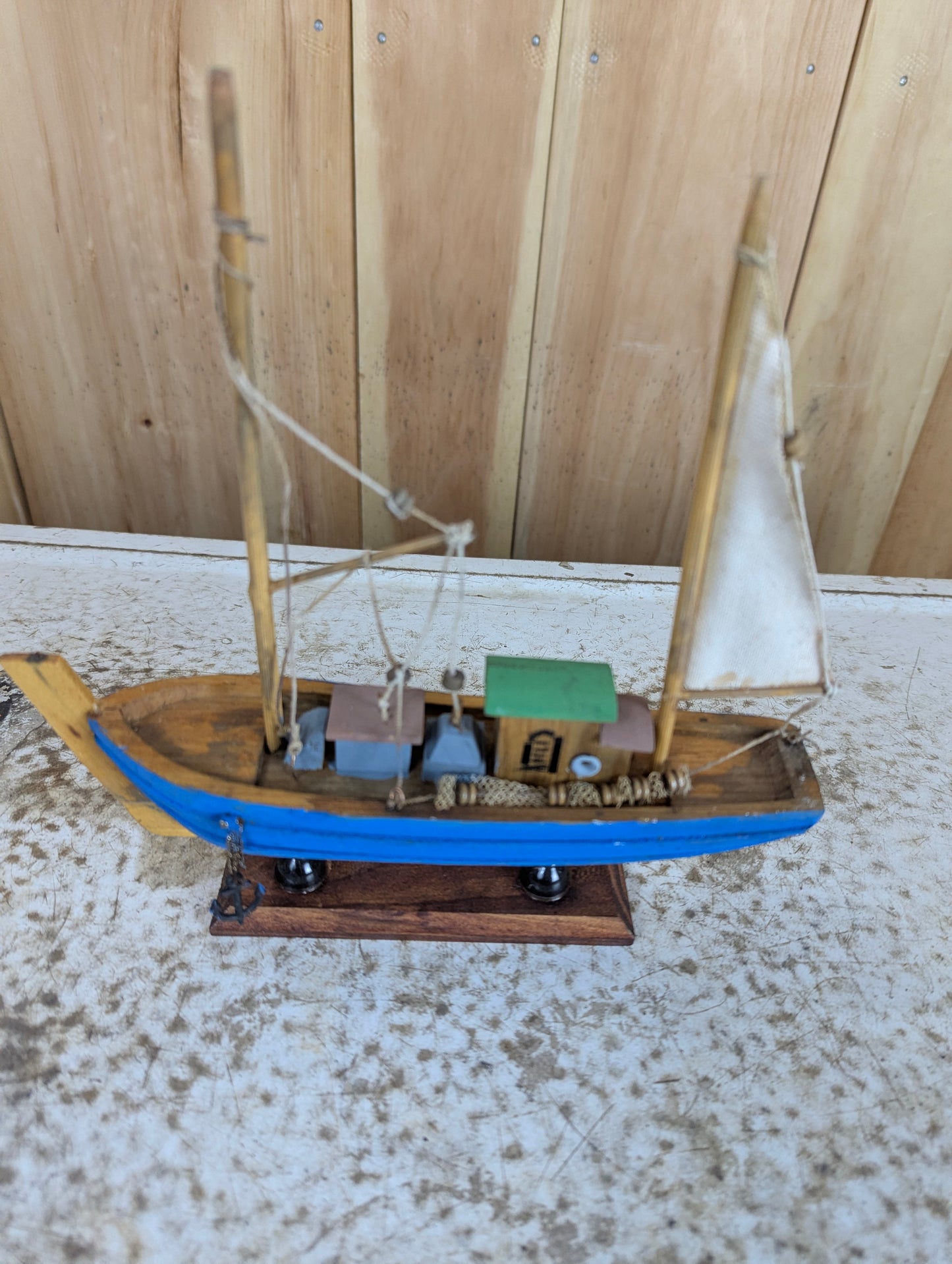 Handcrafted Wooden Fishing Boat