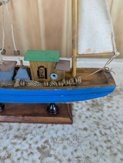 Handcrafted Wooden Fishing Boat