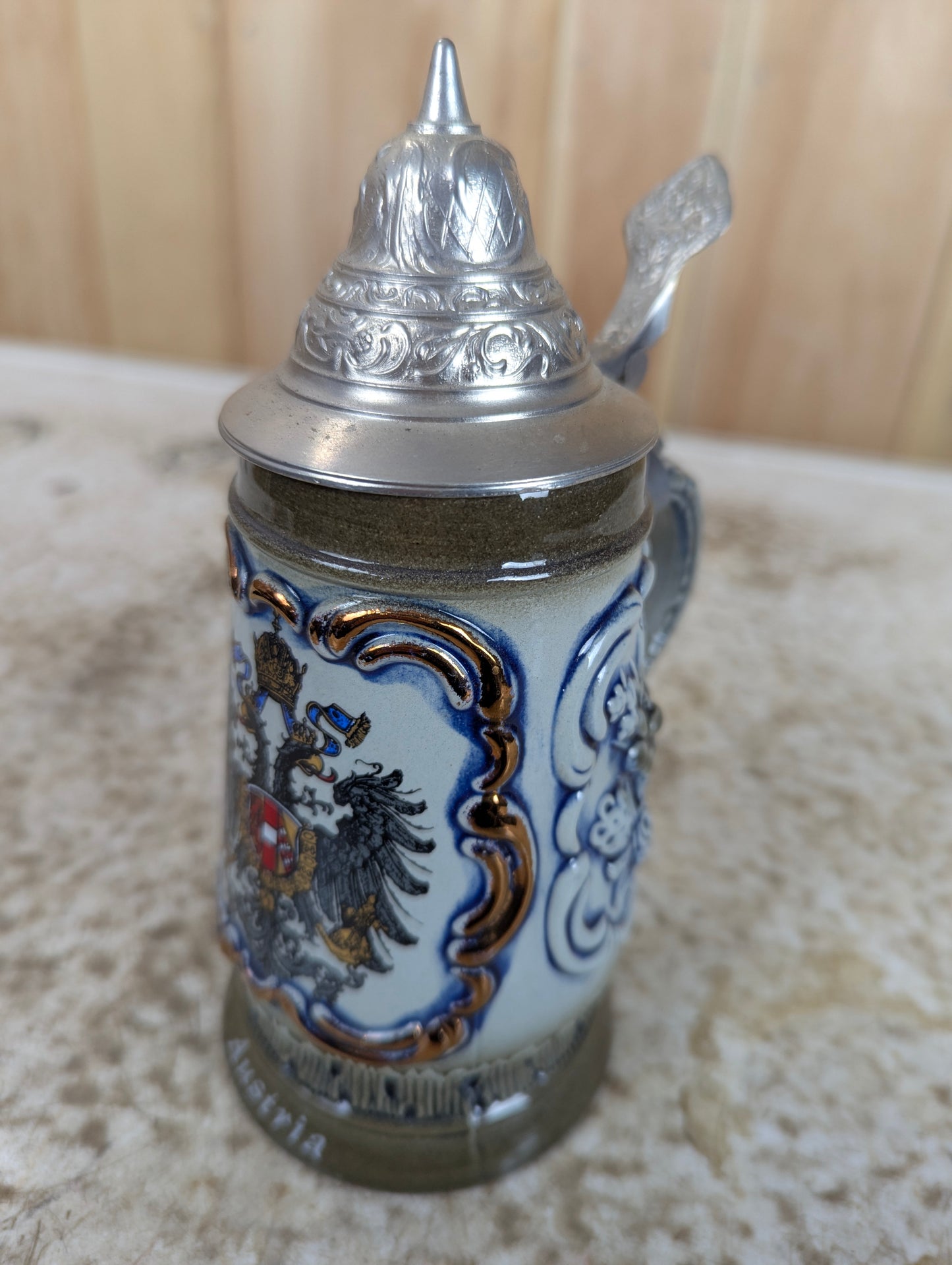 Austrian Lidded King Beer Stein