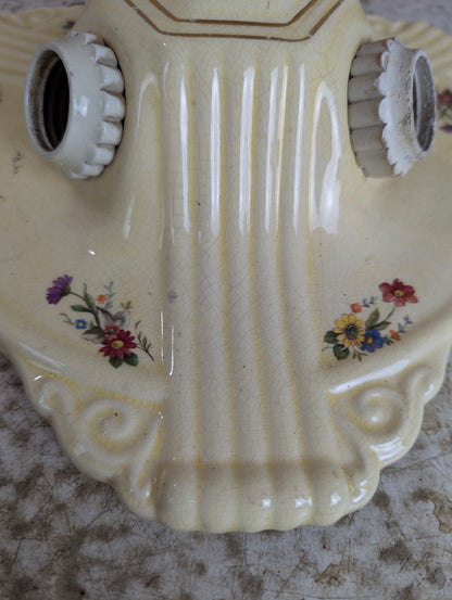 Antique Porcelain Ceramic Triangular Shaped  Ceiling Light Fixture
