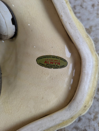 Antique Porcelain Ceramic Triangular Shaped  Ceiling Light Fixture