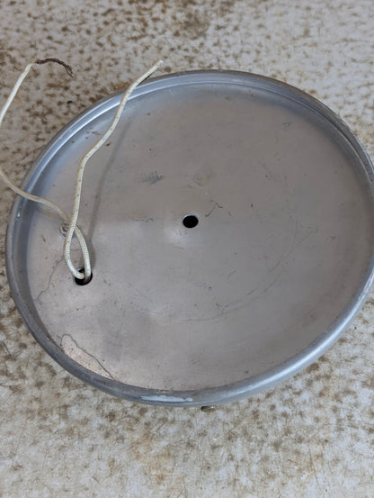 Vintage Art Deco Ruby Red Glass Round Theatre Exit Sign