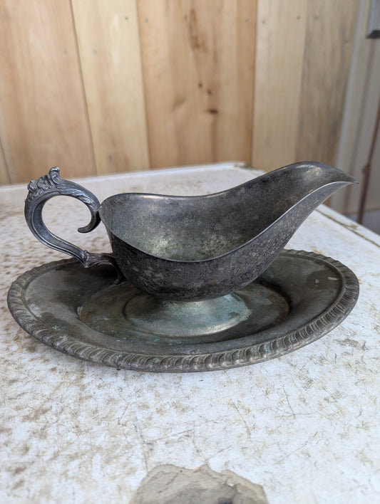 Vintage Copper Plated Silver Gravy Sauce Server