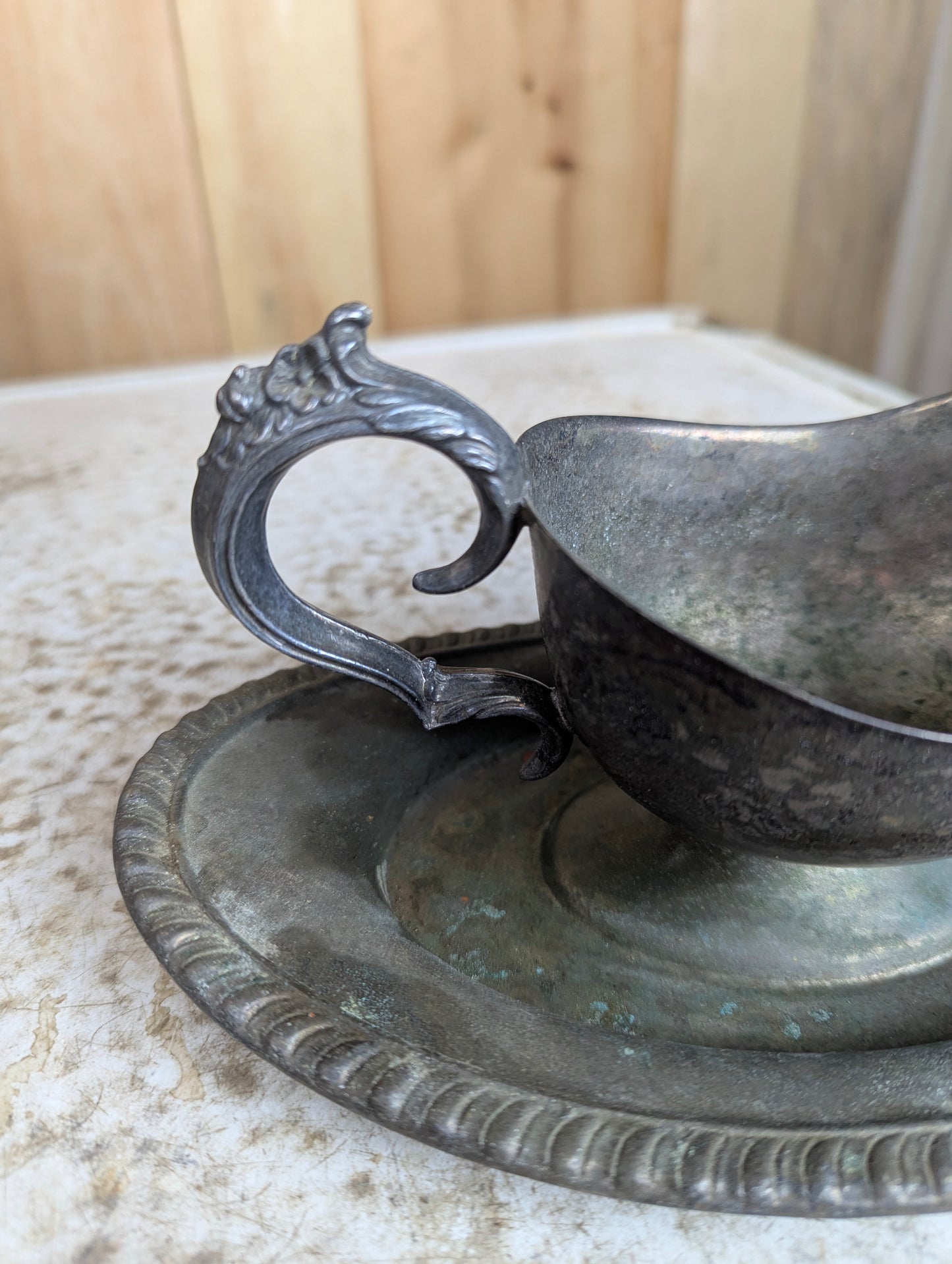 Vintage Copper Plated Silver Gravy Sauce Server