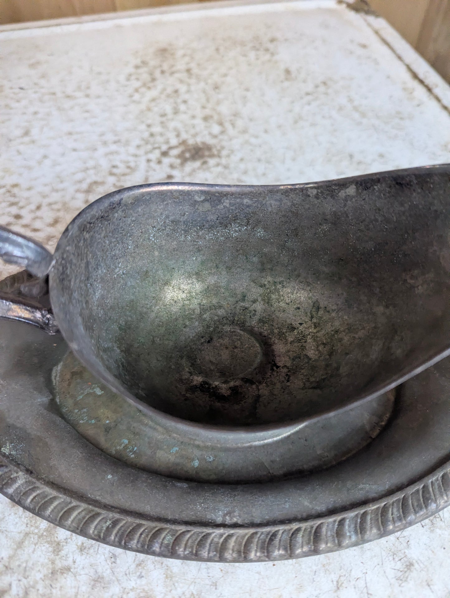 Vintage Copper Plated Silver Gravy Sauce Server