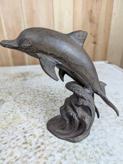 Cast Iron Dolphins Statue
