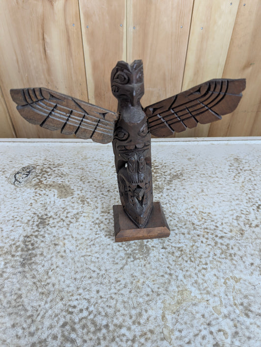 Handcarved Cedar Totem by Third Generation Williams Family Wood Carver Rita Williams