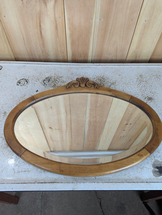 Antique Oval Framed Bevelled Mirror