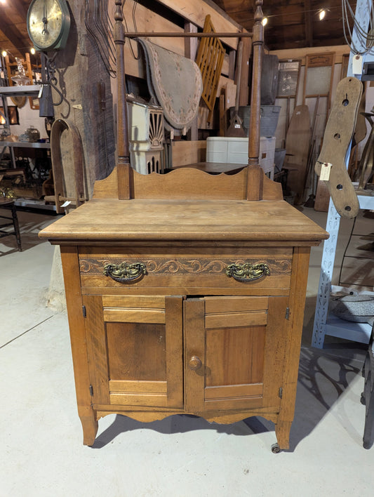 Antique Washstand with Towel Rack