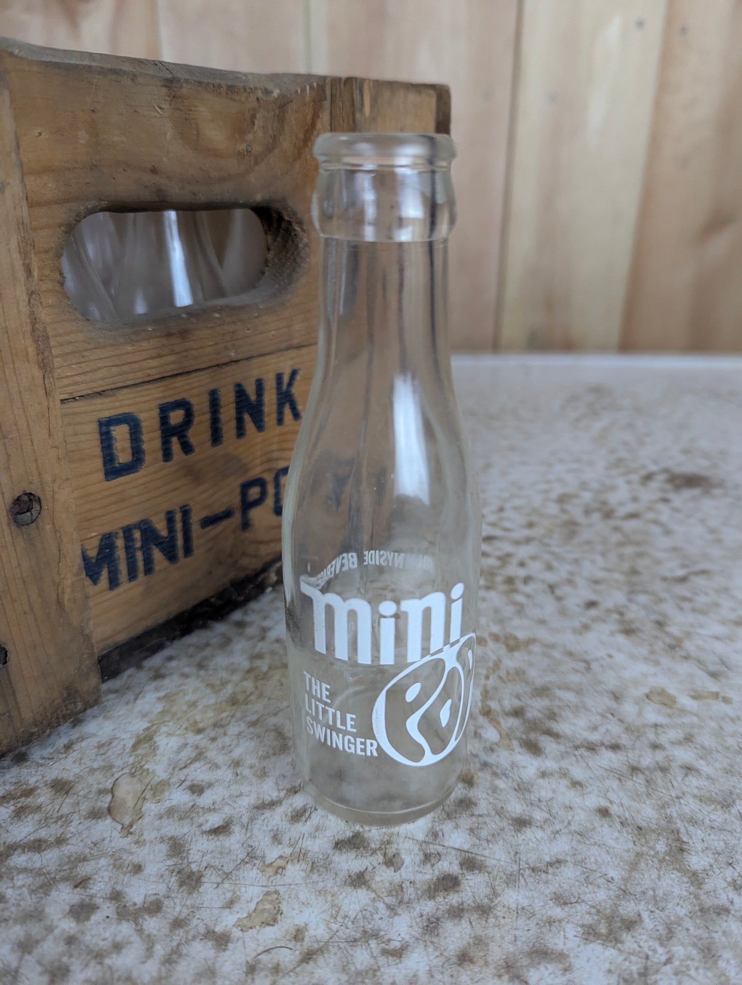 Vintage Wooden Crate of 24-4 oz Mini Pop Bottles