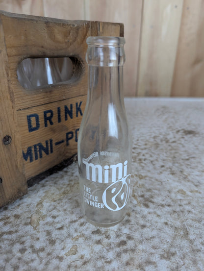 Vintage Wooden Crate of 24-4 oz Mini Pop Bottles