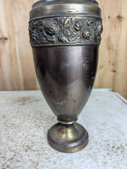 Art Nouveau 13” Copper & Brass Urn