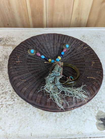 Antique Chinese Woven Sewing Basket