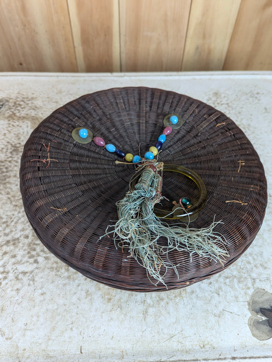 Antique Chinese Woven Sewing Basket