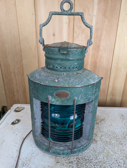 Antique Navigational Masthead Electrified  Lantern