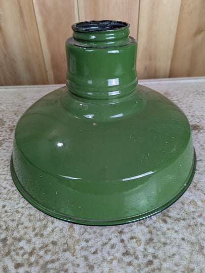 Vintage 12” Industrial Green Enamel Shade