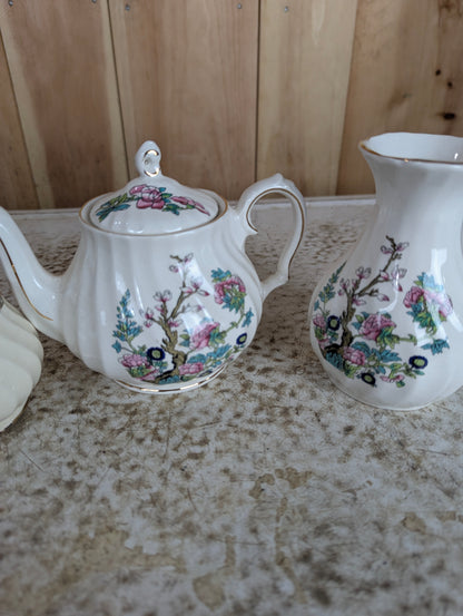 Set of 4 Vintage Sadler Indian Tree Peony Tea Set