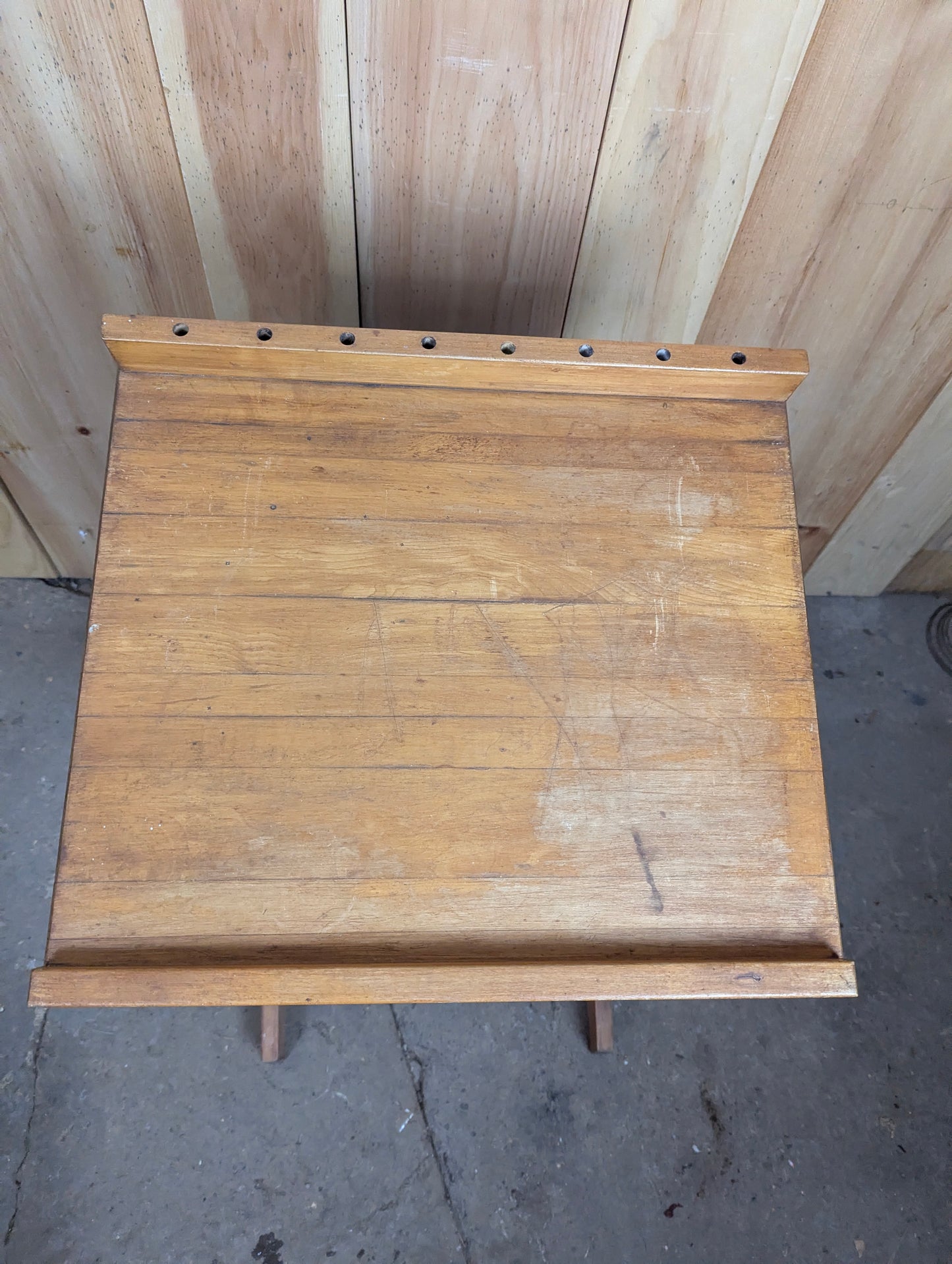 Vintage Wooden Tilting Drafting Table
