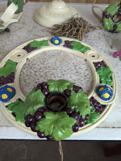 Antique 3-Light Chandelier with 2 Double Fixture Wall Sconces