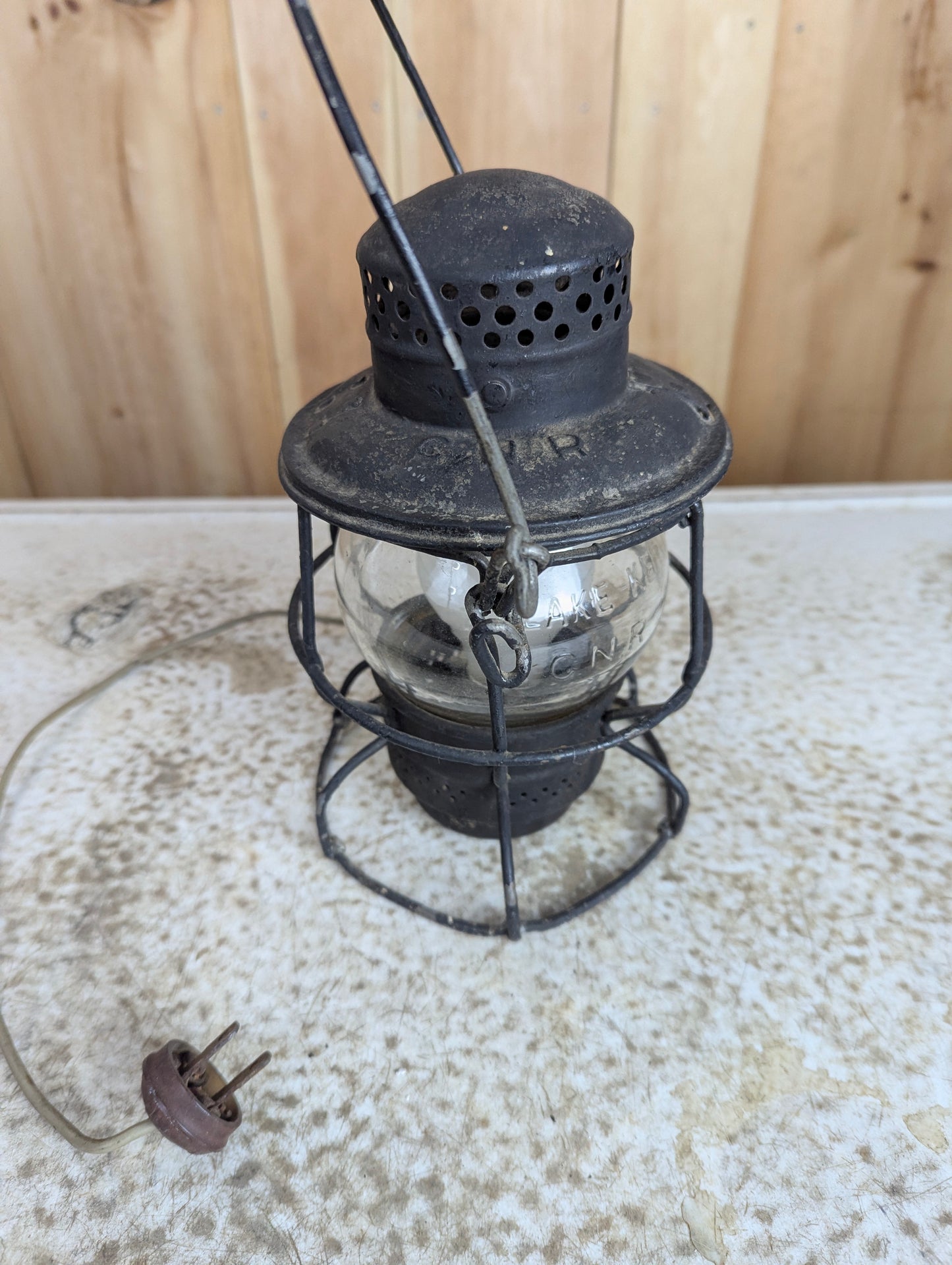Antique Electrified CNR Lantern