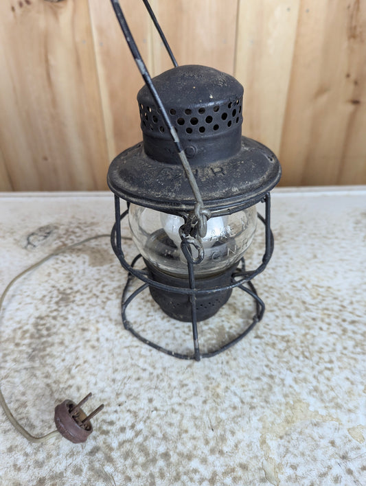 Antique Electrified CNR Lantern