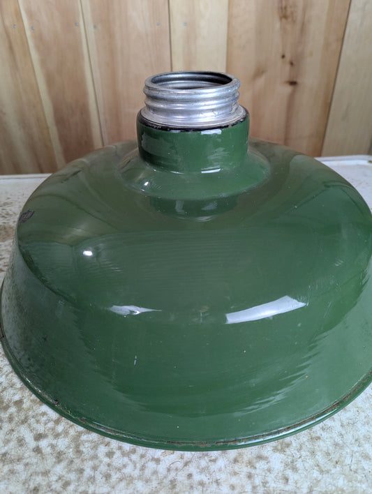 Vintage 16.5” Green Enamel Light Shade