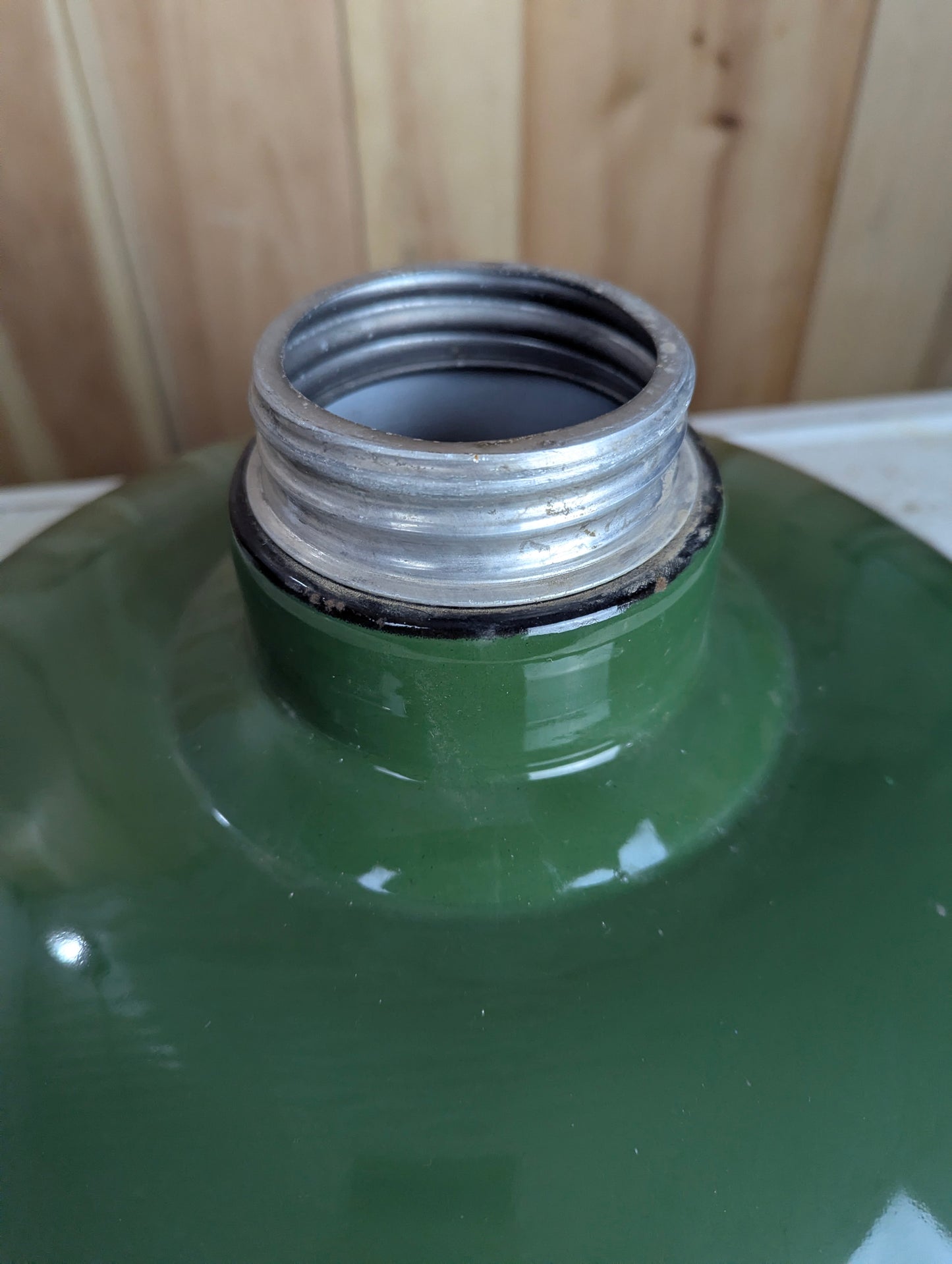 Vintage 16.5” Green Enamel Light Shade