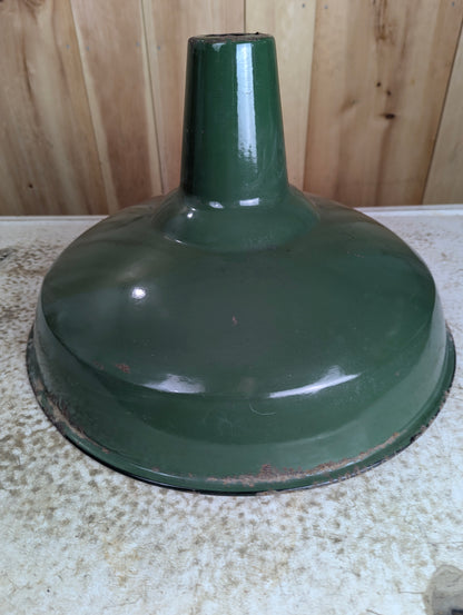 Vintage 16” Green Enamel Light Shade